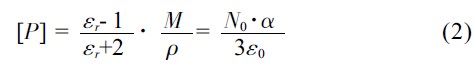 摩尔体积与单位体积内极化粒子数的关系